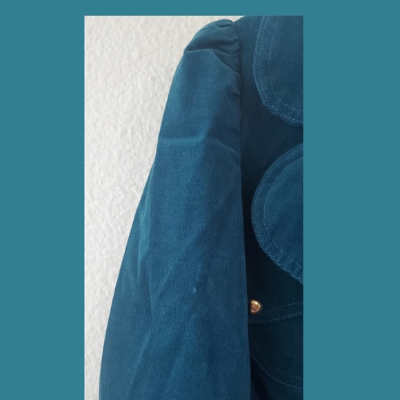 Sooki des L.A. Teal Corduroy Moto Jacket Size Large - Picture 10 of 10